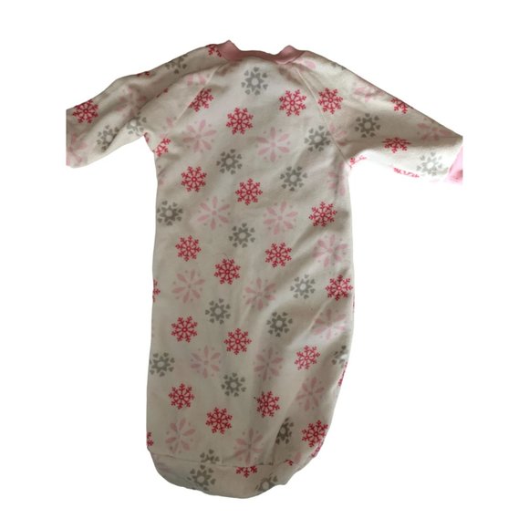 Child of Mine Baby Girls Infant Size 0 9 Months Let it Snow Sleepsack Bag Zip Pj - Picture 3 of 3